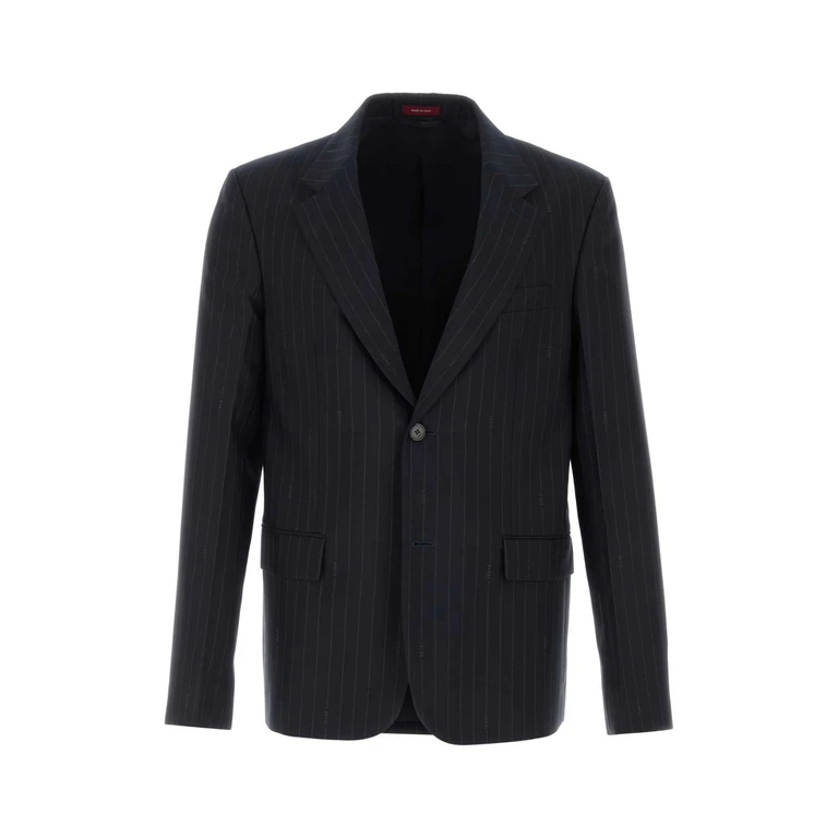 Gucci Embroidered Wool Blazer Bluegrey Giacche E Gilet - Men