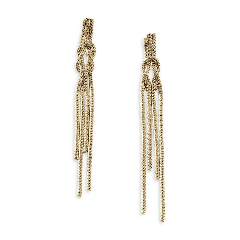 John Hardy 14K Yellow Gold Love Knot Chain Drop Earrings