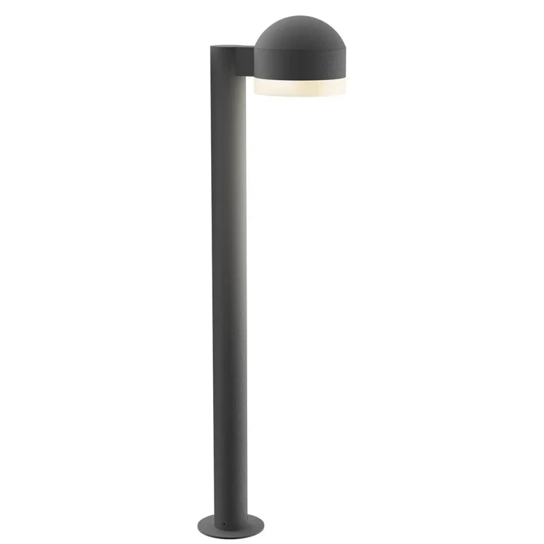 REALS 29.75" Frosted White LED Bollard in Textured Gray