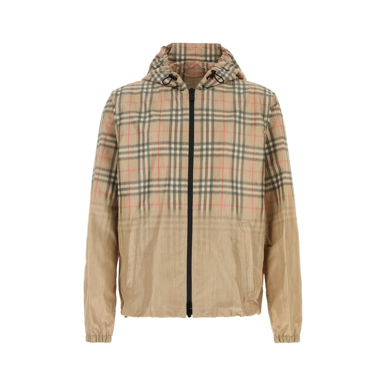 Burberry Printed Viscose Blend Bomber Jacket Sand Polyester Giubbini - Men