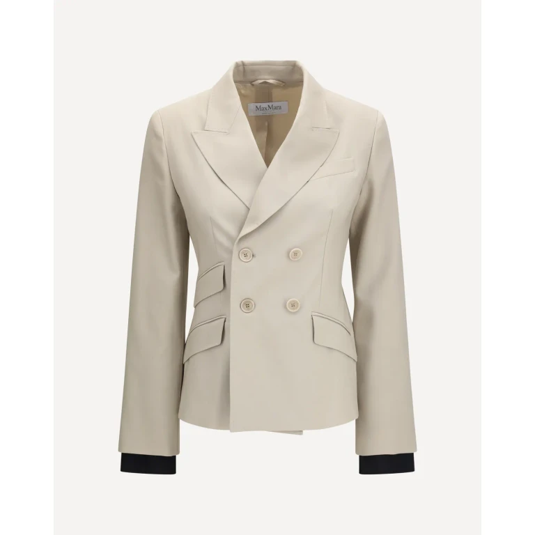 Max Mara Placido Double-Breasted Blazer in Wool, Mohair, and Silk