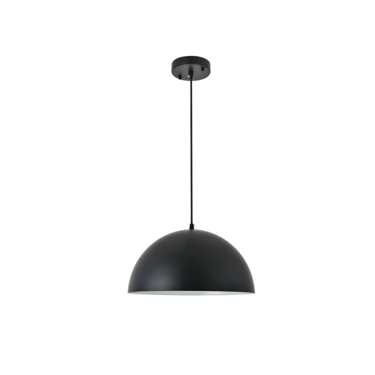 black One Light Pendant from the Forte Collection