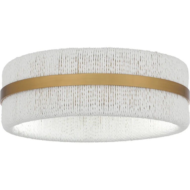Brushed Gold Two Light Flush Mount from the Quoizel Flush Mount Collection
