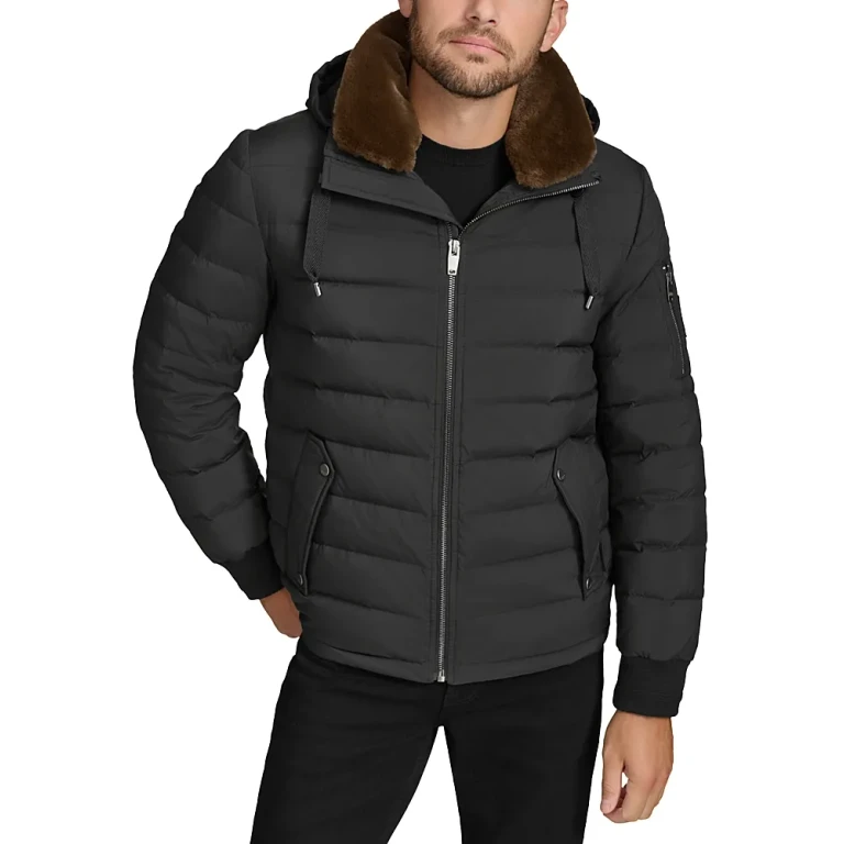 Andrew Marc Loxton Faux Fur Collar Quilted Down Jacket