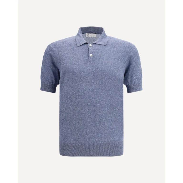 BRUNELLO CUCINELLI Linen and silk Polo Shirt Male 46
