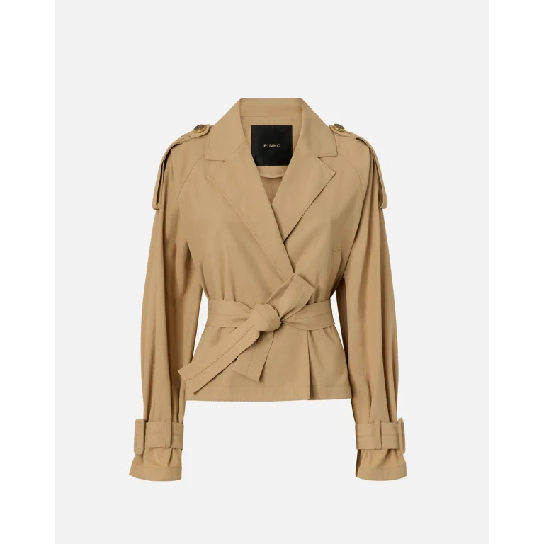 Pinko - Trench court ceinturé en coton - S