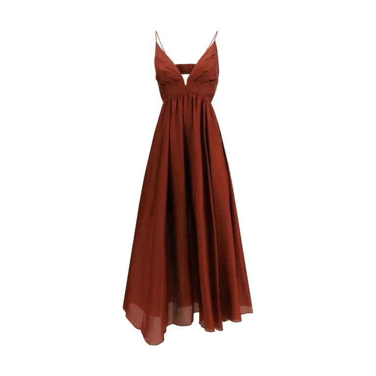Wanderlust Silk Midi Dress (6877DRS262BUR)