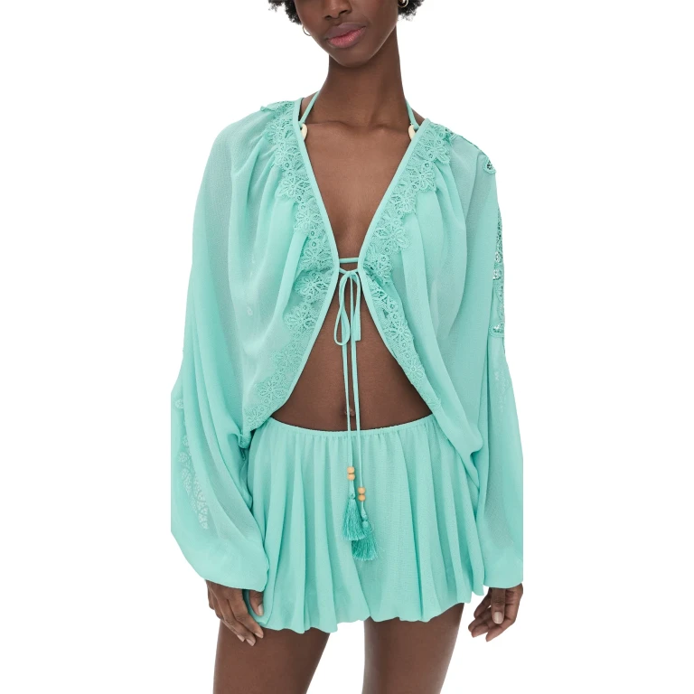 Ramy Brook Angie Cover Up Top Seaglass L