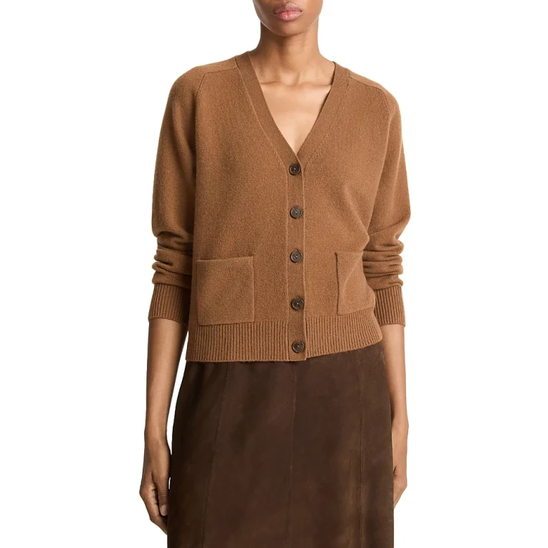 Vince Pocket V Neck Cardigan Sweater