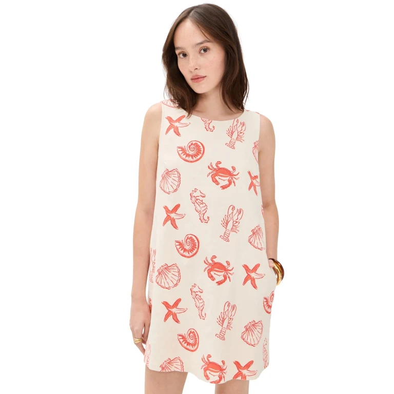 Bailey Rose Printed Mini Dress Ecru XS