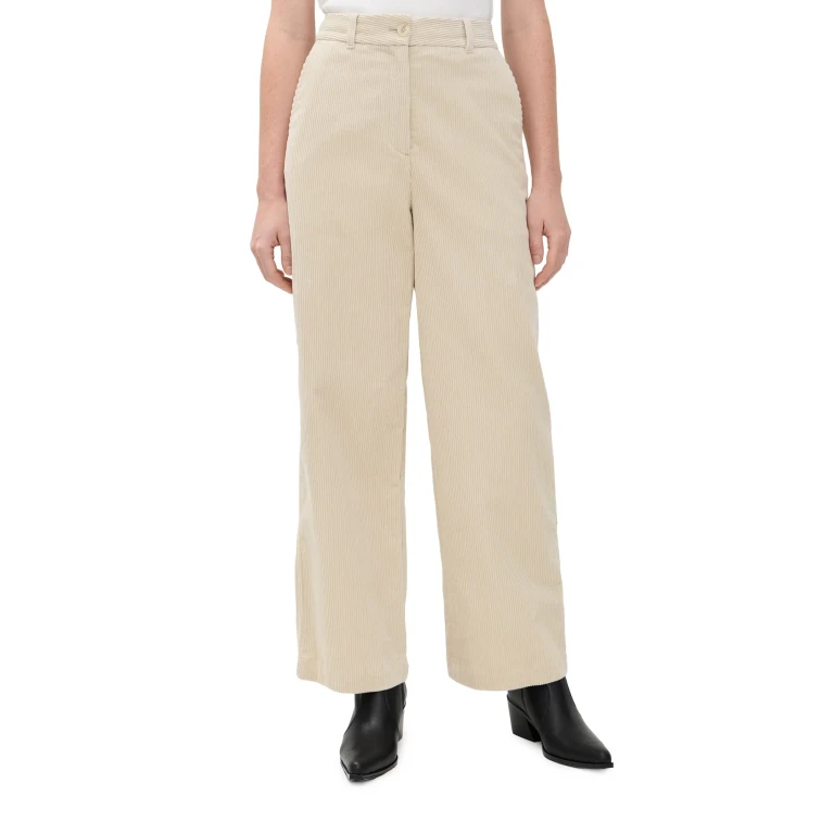 DUNST Semi-Wide Corduroy Slacks Cream S
