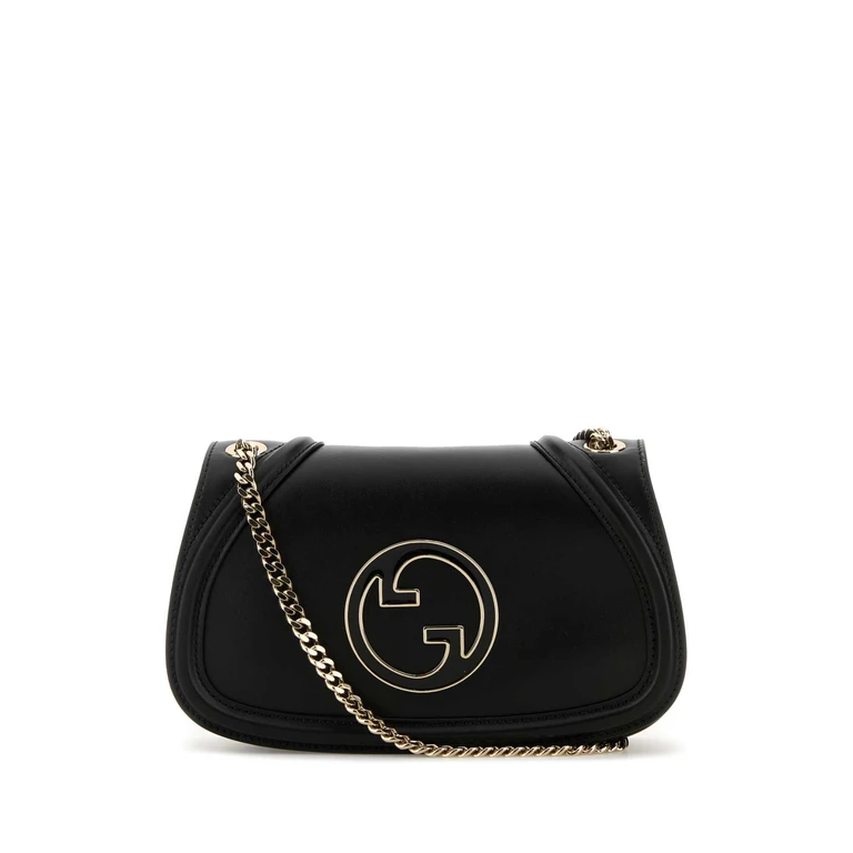 Black Leather Gucci Blondie Shoulder Bag Blackblack Borse A Tracolla - Women