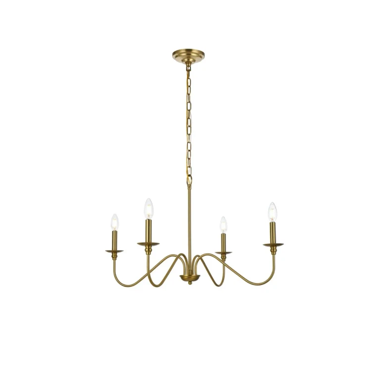 Satin Gold Four Light Chandelier from the Rohan Collection