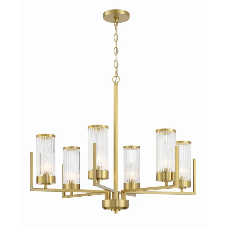 Satin Brass Chandelier from the Whittley Collection
