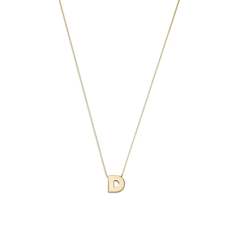 Initial Pendant Necklace in 14K Yellow Gold, 16