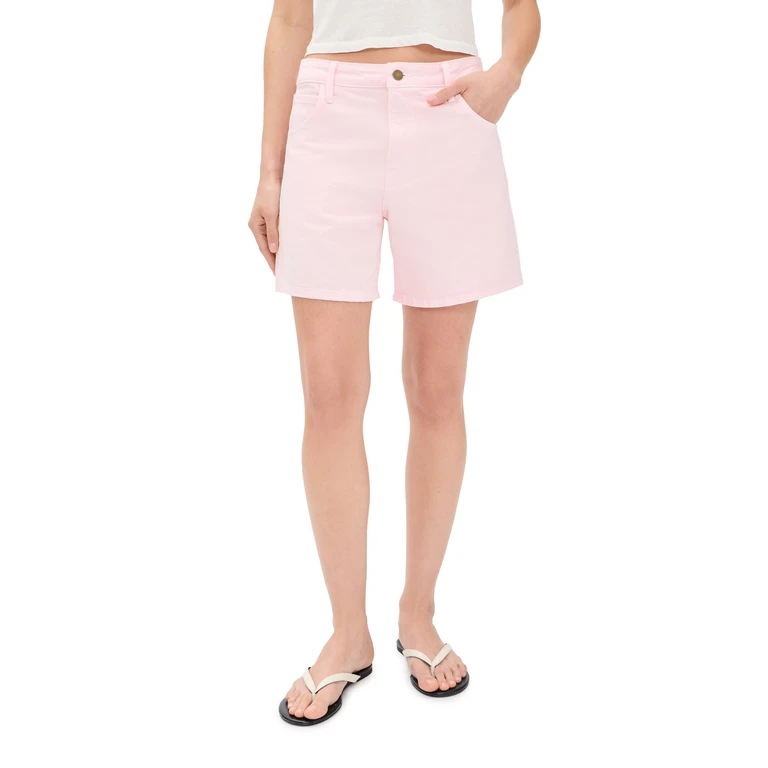 Enza Costa Drift Denim Shorts Pale Pink 3