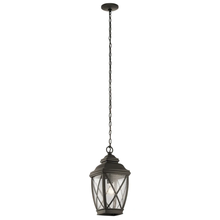 Olde Bronze One Light Outdoor Pendant from the Tangier Collection