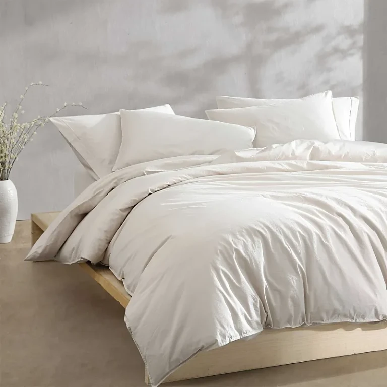 Calvin Klein Washed Percale Cotton 3 Piece Duvet Cover Set, Queen