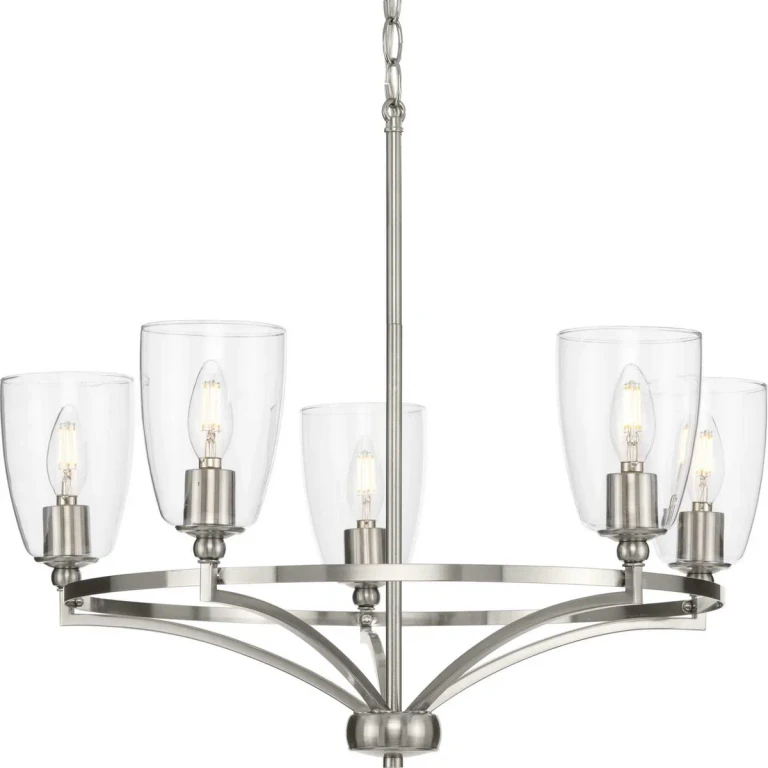 Brushed Nickel Five Light Chandelier from the Parkhurst Collection