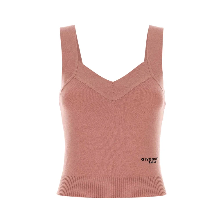 Givenchy Pink Wool Blend Tank Top Lightpink Exterior: Cashmere Maglie - Women