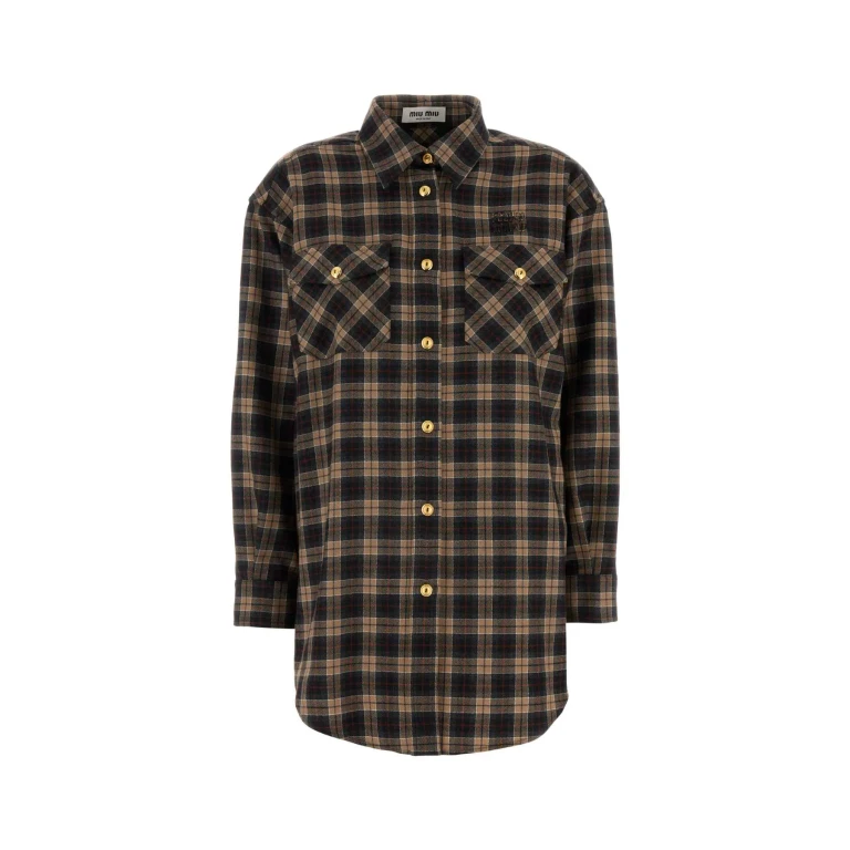 Miu Miu Embroidered Wool Oversize Shirt