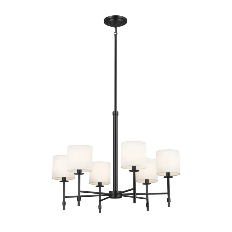 Black Six Light Chandelier from the Ali Collection