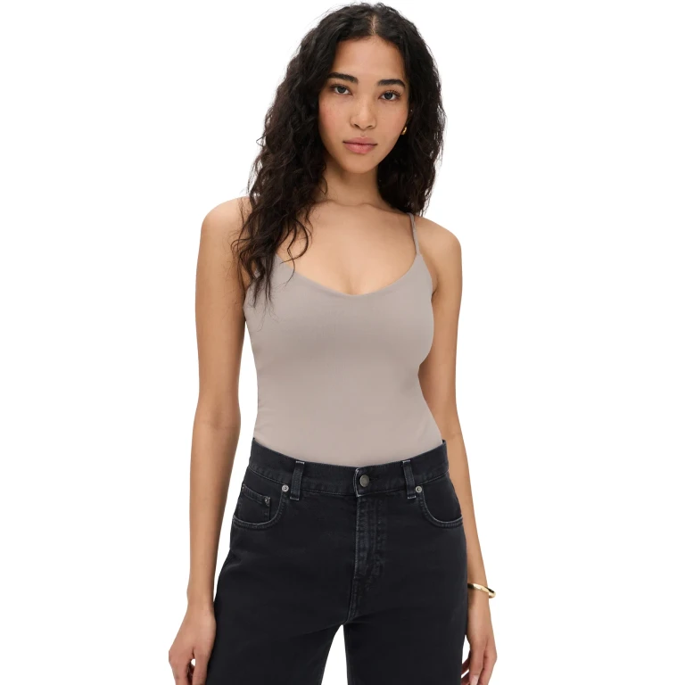 Susana Monaco Very V Thong Bodysuit Sandstone M