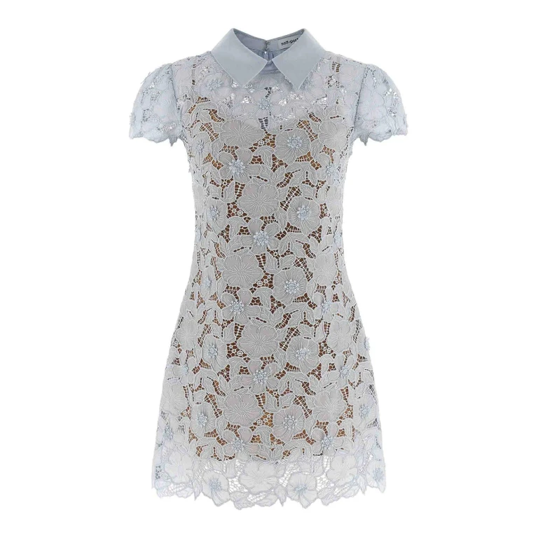 Vestido curto de renda guipure SELF-PORTRAIT