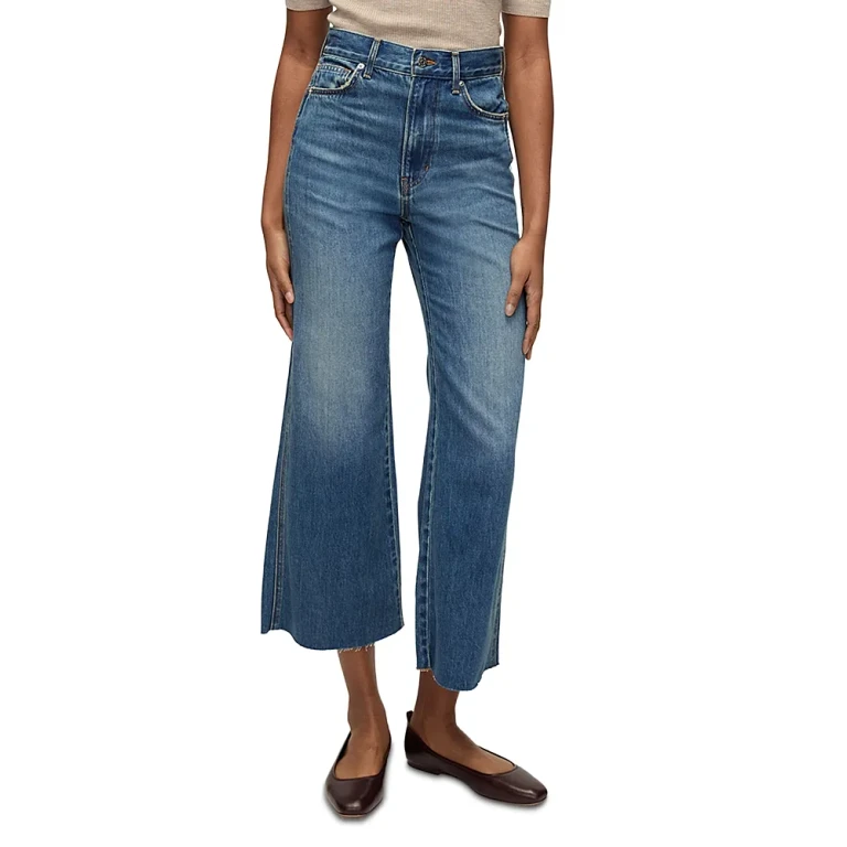 Veronica Beard Taylor High Rise Ankle Flare Leg Jeans in Rebel Moon