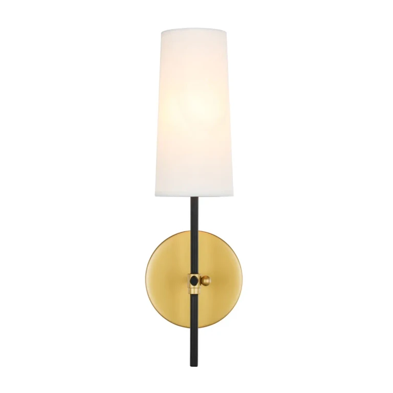 Brass and Black One Light Wall Sconce from the Mel Collection