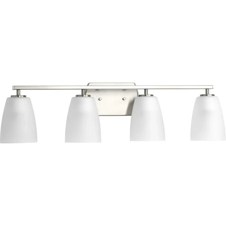 Brushed Nickel Four Light Bath from the Leap Collection
