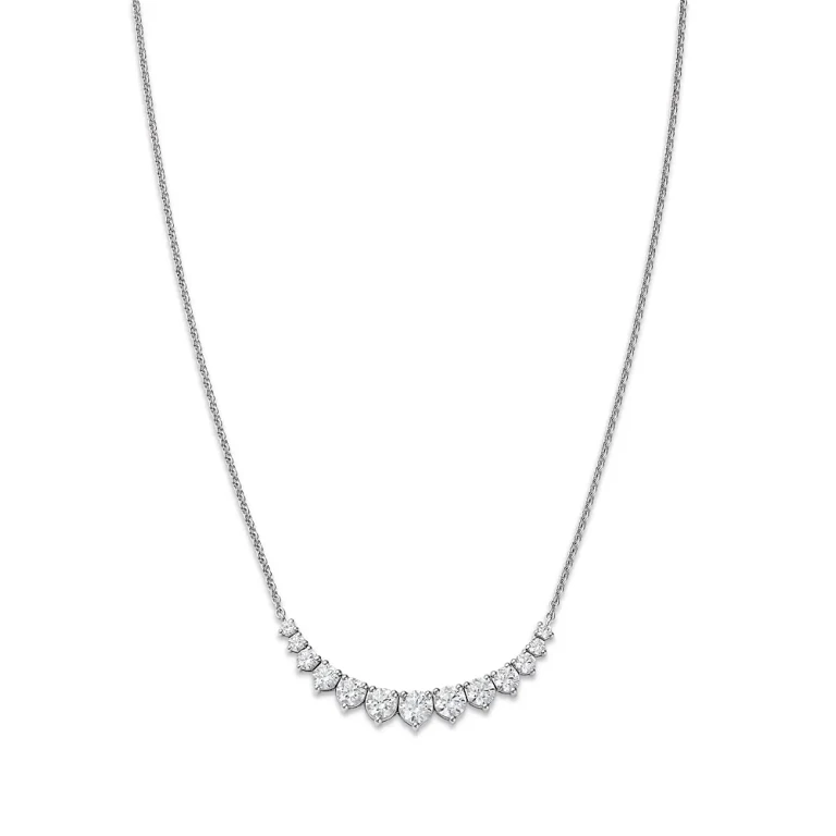 Graduated Diamond Necklace in 14K White Gold, 2.0 tcw