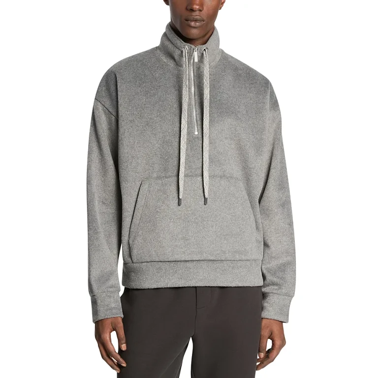 Michael Kors Felpa in flanella con zip al quarto