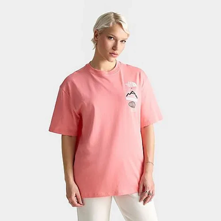 The North Face Women's Multi-Trek Oversized T-Shirt in Coral Crush Size: XS