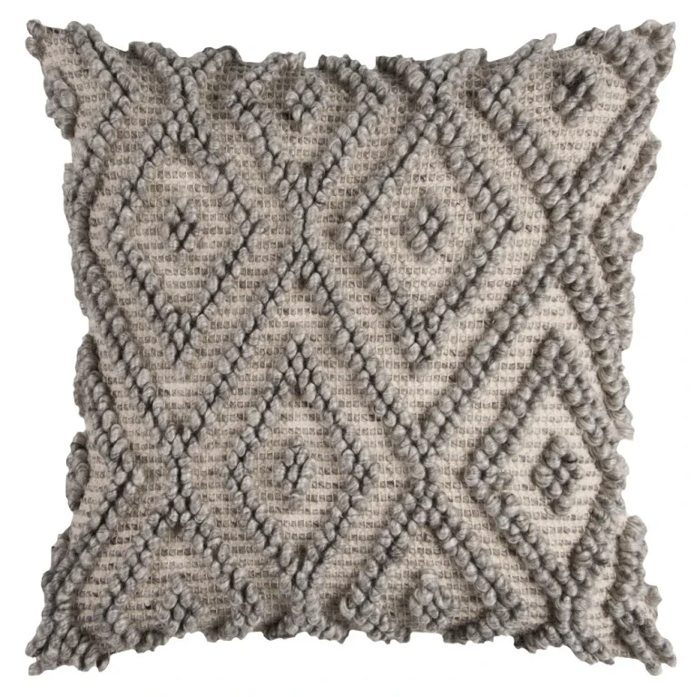 Diamond Geometric Gray Accent Pillow