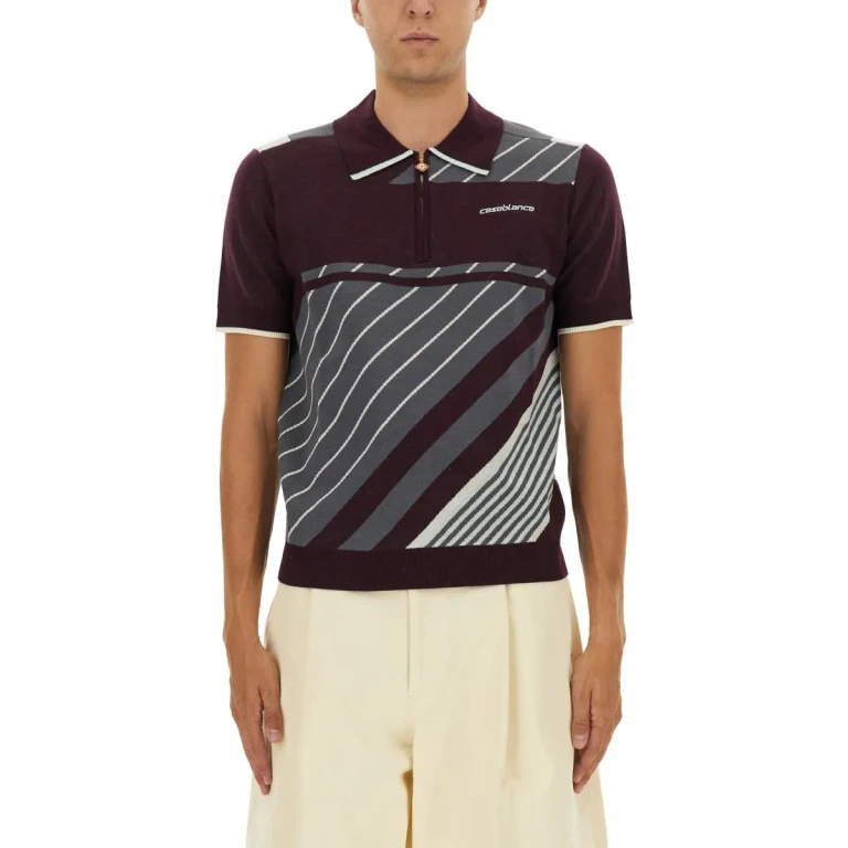 Casablanca diagonal Tennis Polo Shirt