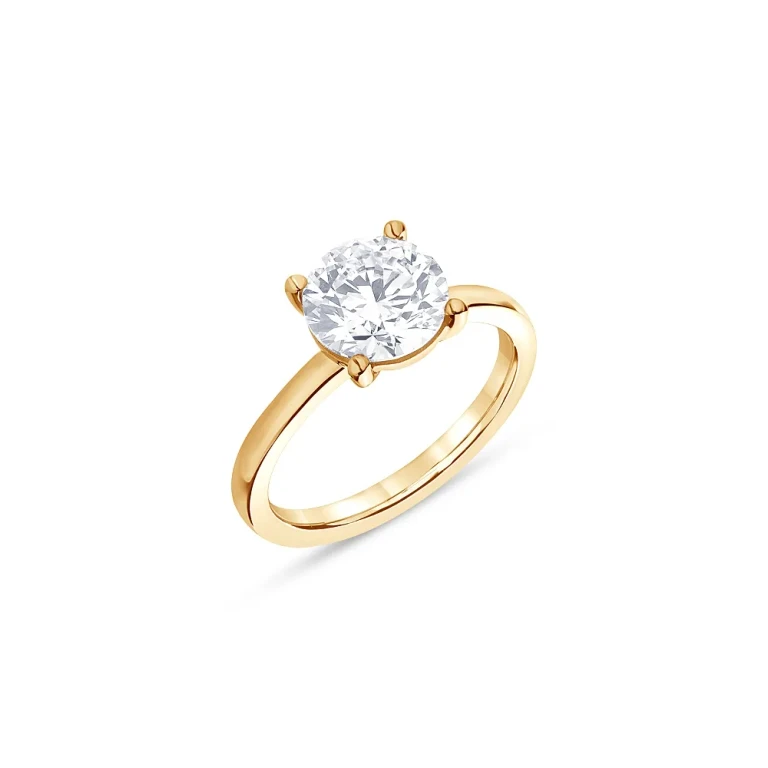 Certified Lab Grown Diamond Engagement Ring in 18K Yellow Gold, 3.0 tcw