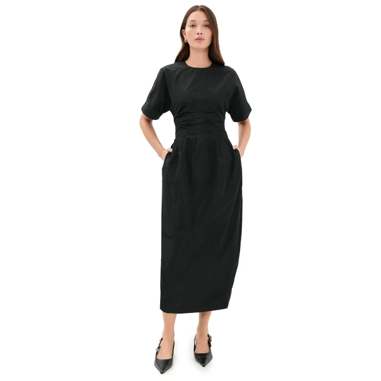 STAUD 미켈리나 드레스 블랙 XS