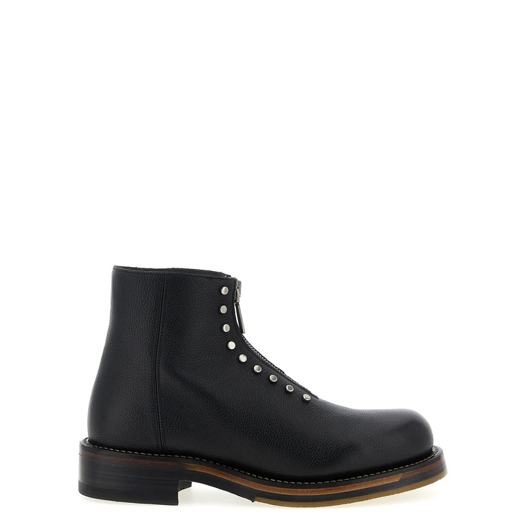 Black Calfskin Ankle Boots - Men