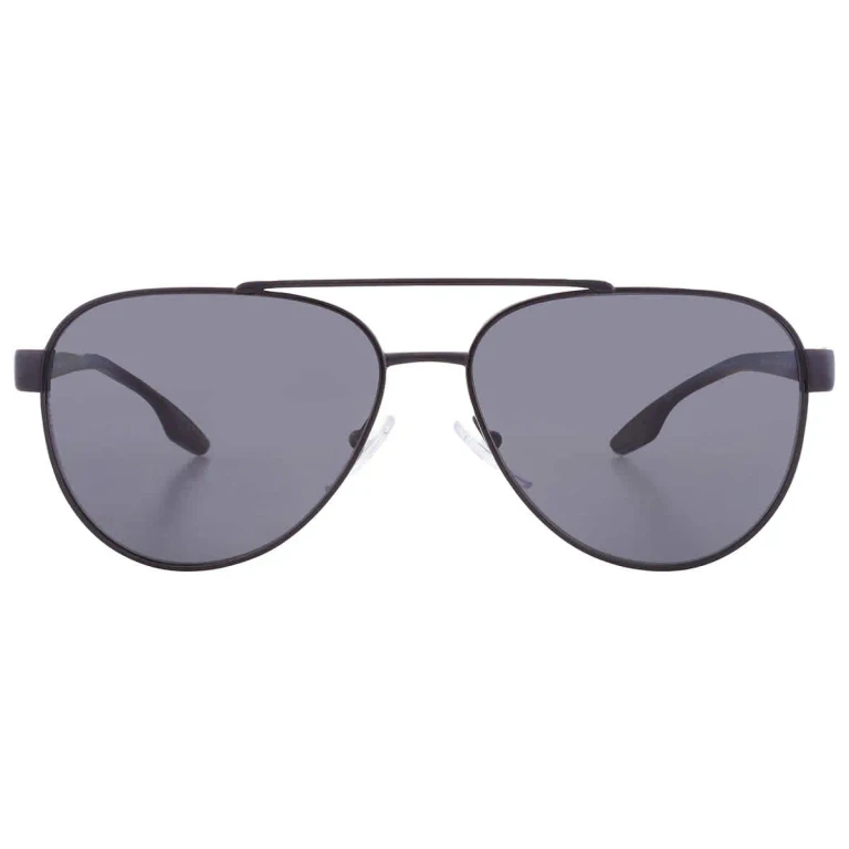 Prada Linea Rossa Polarized Grey Pilot Mens Sunglasses PS 54TS 1AB5Z1 58