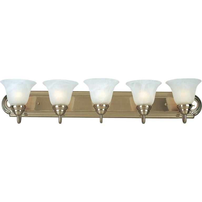 Satin Nickel Five Light Bath Vanity from the Essentials - 801x Collection