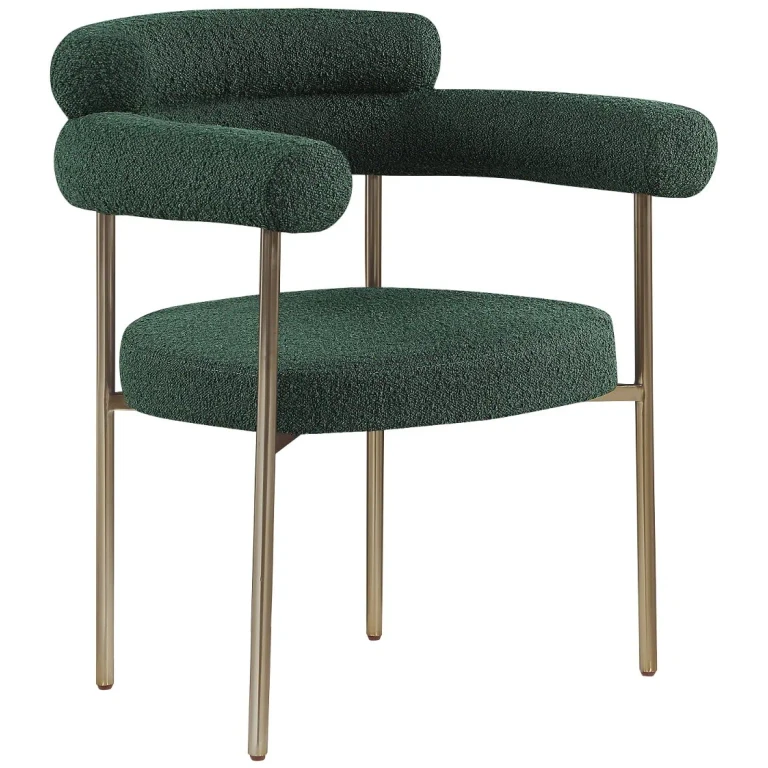 Blake Black Boucle Upholstered Dining Chair, Set of 2
