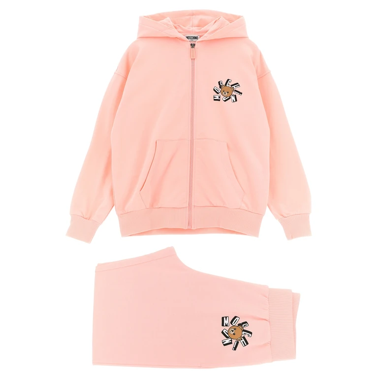 Moschino Kid Teen Hoodie + joggers Pink Cotton Dress - Kids