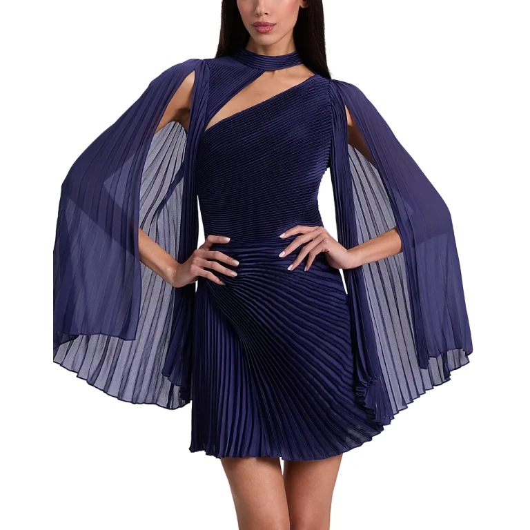 Alice and Olivia Aurelie Pleated Mini Dress
