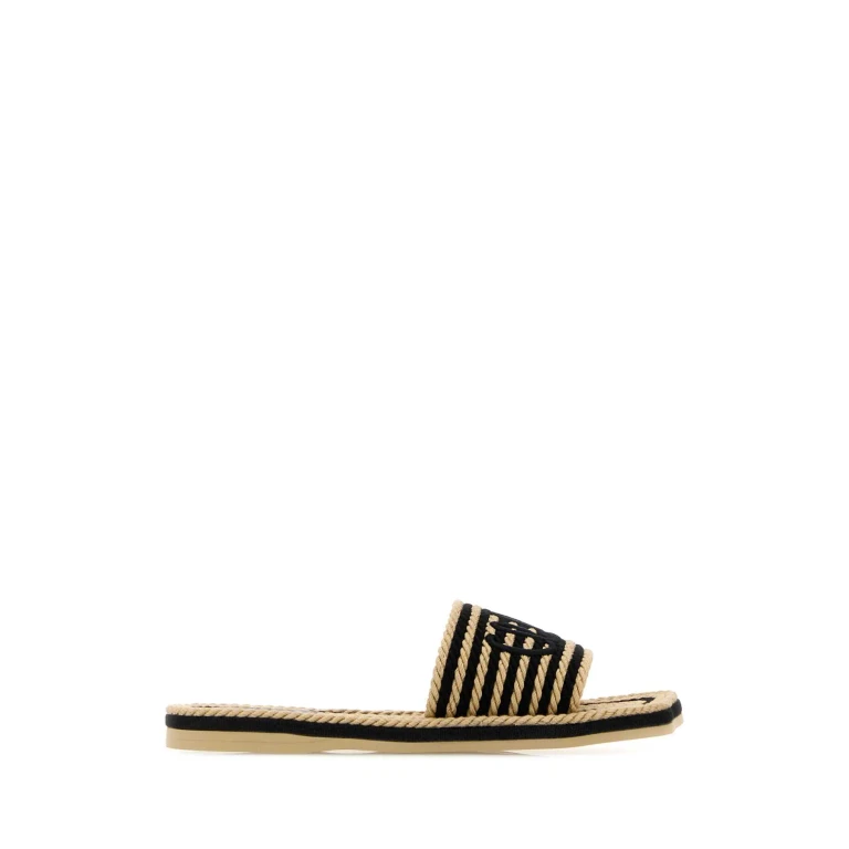 Chloé Embroidered Raffia Chloã¨ Sand Slippers