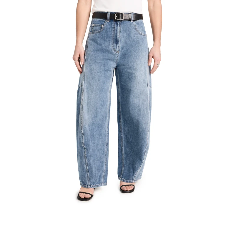 Tibi Petite Classic Wash Denim Sid Jeans Classic Blue 30