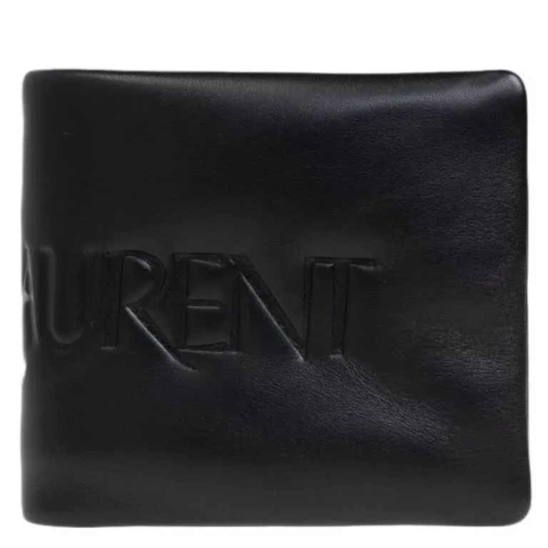 Saint Laurent Logo Embossed Leather Wallet