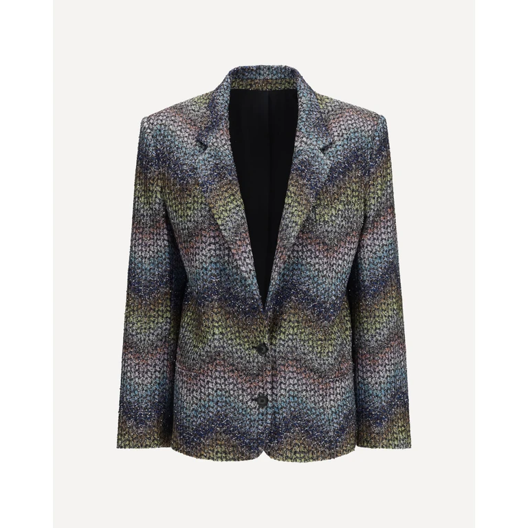 MISSONI Single-breasted lamé viscose Blazer Female 40