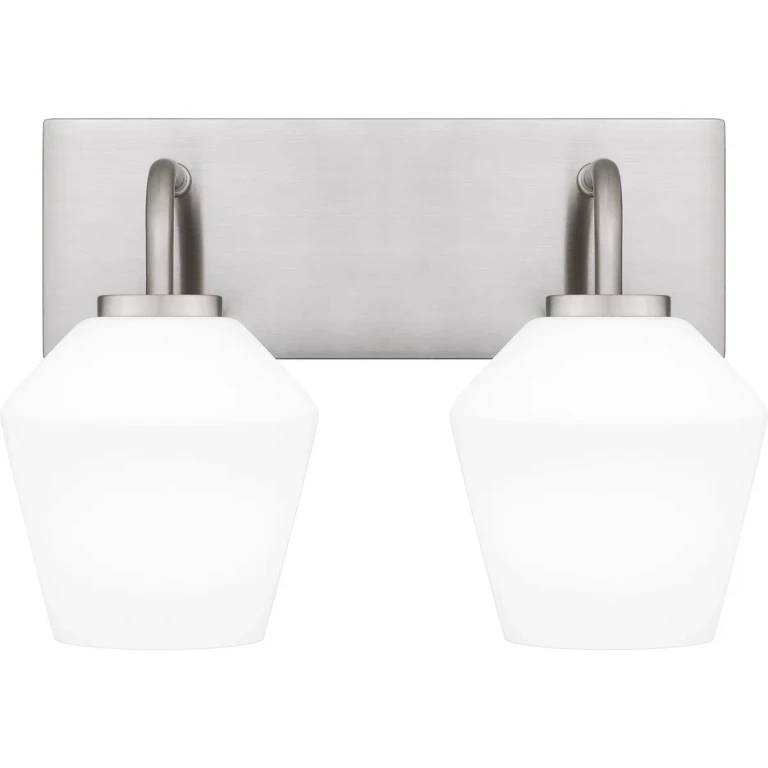 Brushed Nickel Two Light Bath from the Nielson Collection