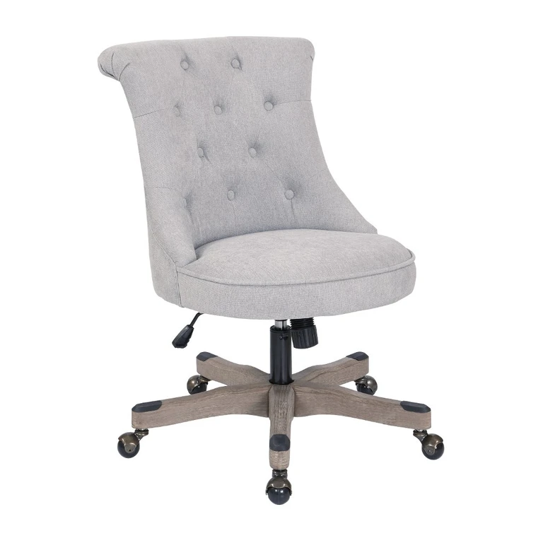 Hannah Light Gray Tufted Office Chair
